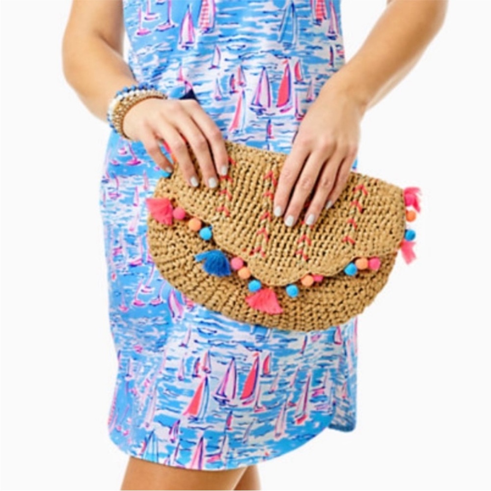Lilly Pulitzer Clam Shell Clutch Natural